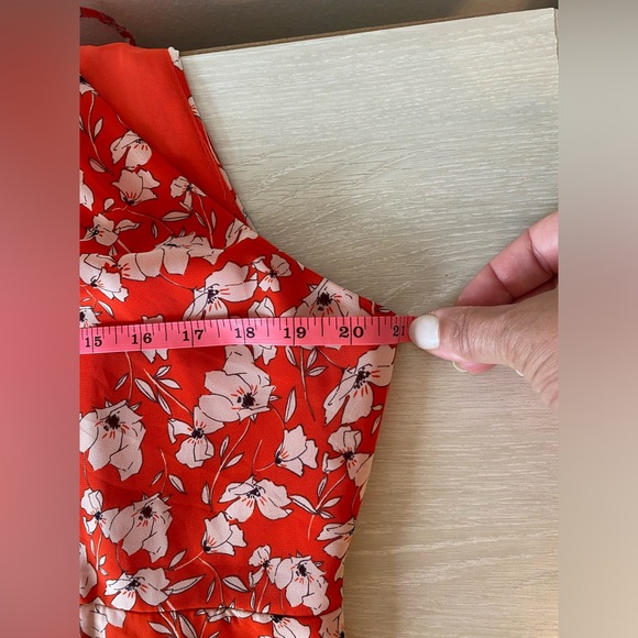 Eliza J high-low Red open Shoulder floral maxi dress Size 14 - Picture 10 of 10